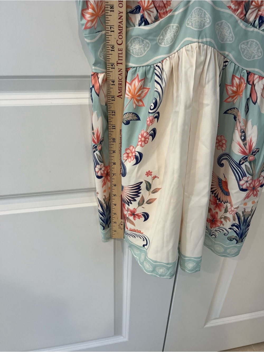 Cupshe women’s small NWT Mint & Cream V-Neck tropical boho print romper - Picture 8 of 12